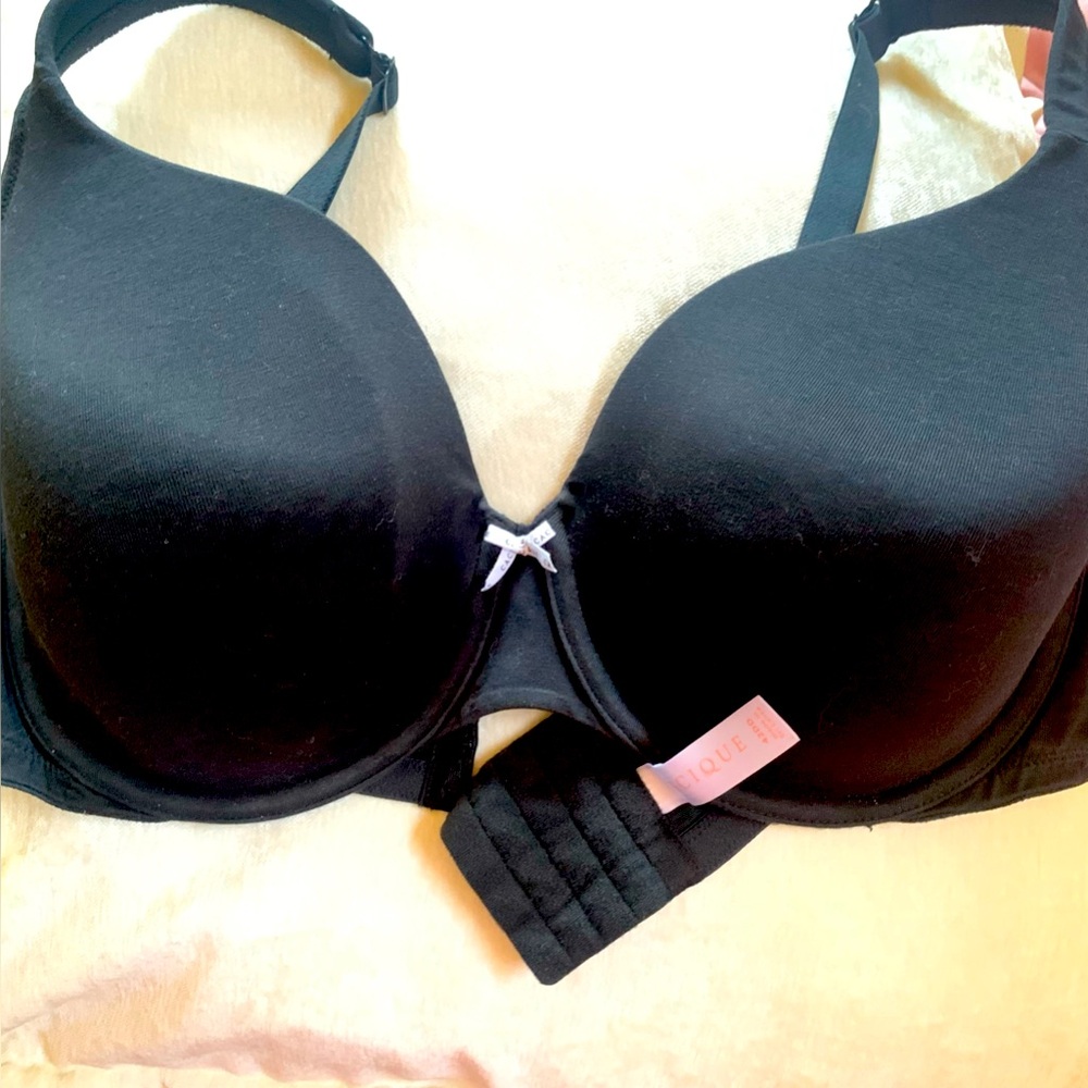 Cacique Cotton collection Plunge Black Bra 42DD - Picture 5 of 8